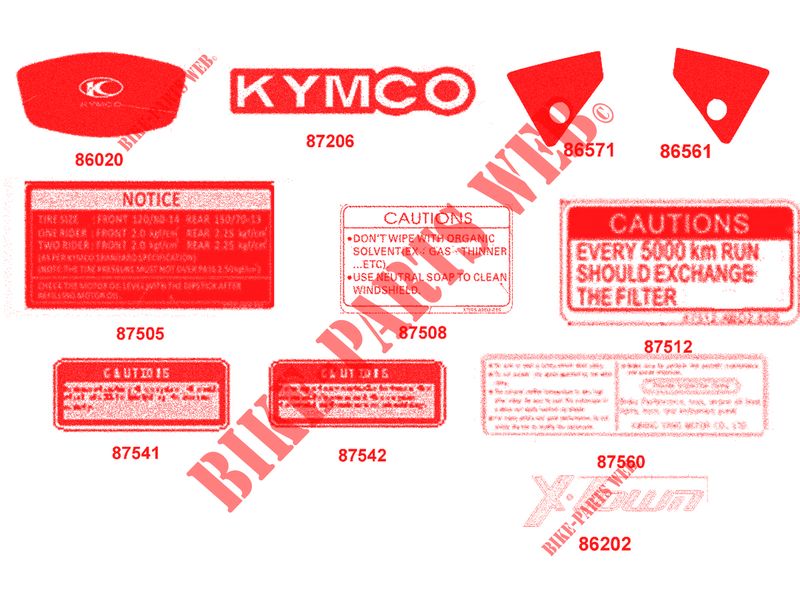 STICKERS voor Kymco XTOWN 125 I BLACK KAKI CBS EURO 4